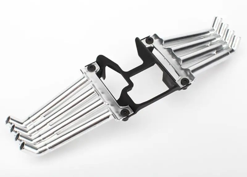 Traxxas Header Pipes - Satin Chrome, 6985 1