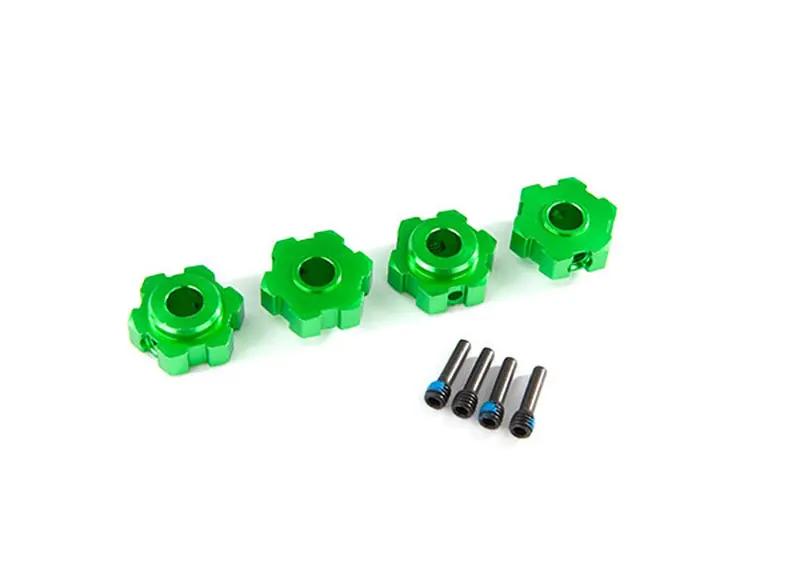 Traxxas Hex Wheel Hubs, Aluminum, Green, 8956G 1