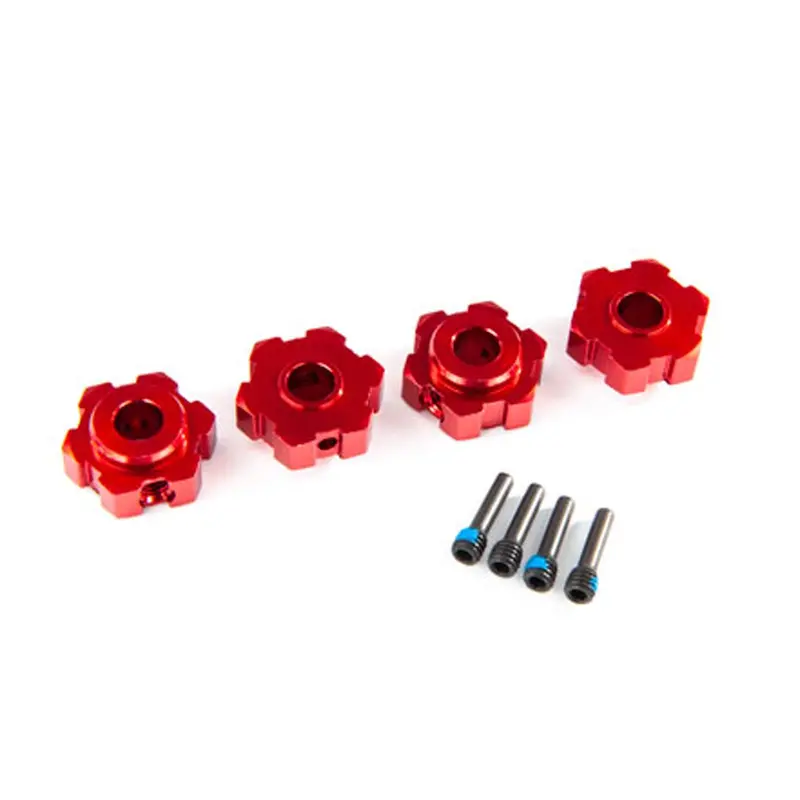 Traxxas Hex Wheel Hubs, Aluminum, Red, 8956R 1