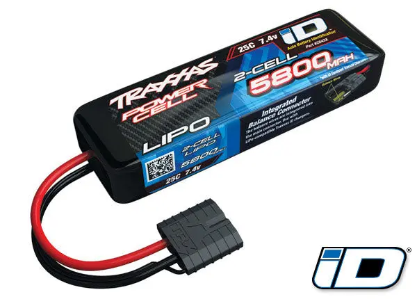 Traxxas Id 5800Mah 7.4V 2-Cell 25C Lipo Battery, Tra-2843X 1
