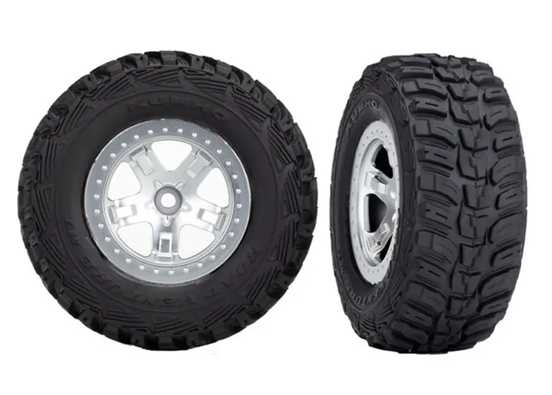 Traxxas Kumho Tires/Sct Beadlock Style Wheels, Satin Chrome, 5880X 1