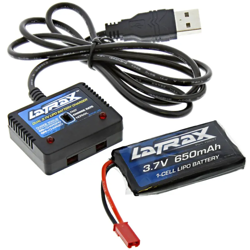 Traxxas Latrax Alias Quadcopter 3.7V Lipo Battery & Dual Port Usb Charger 1