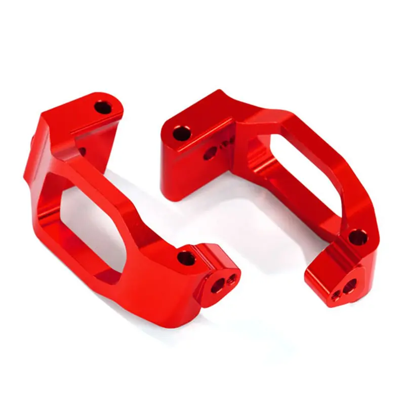 Traxxas Left & Right Caster Blocks, Aluminum, Red, 8932R 1