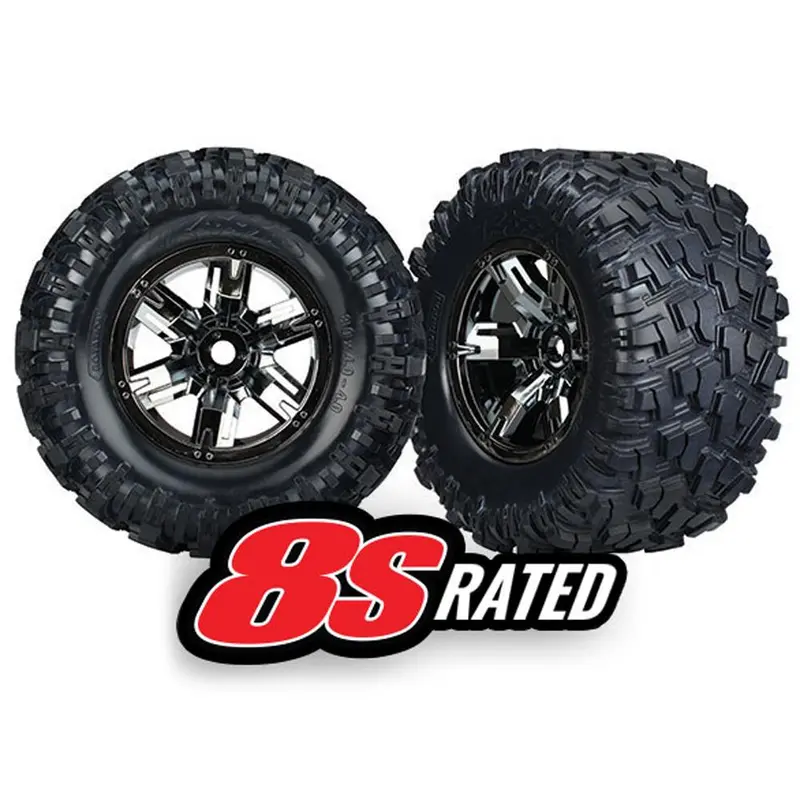 Traxxas Maxx At Tires, X-Maxx Wheels, Black Chrome, 7772A 1