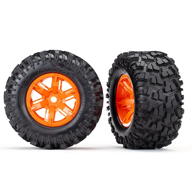 Traxxas Maxx At Tires, X-Maxx Wheels, Orange, 7772T 1