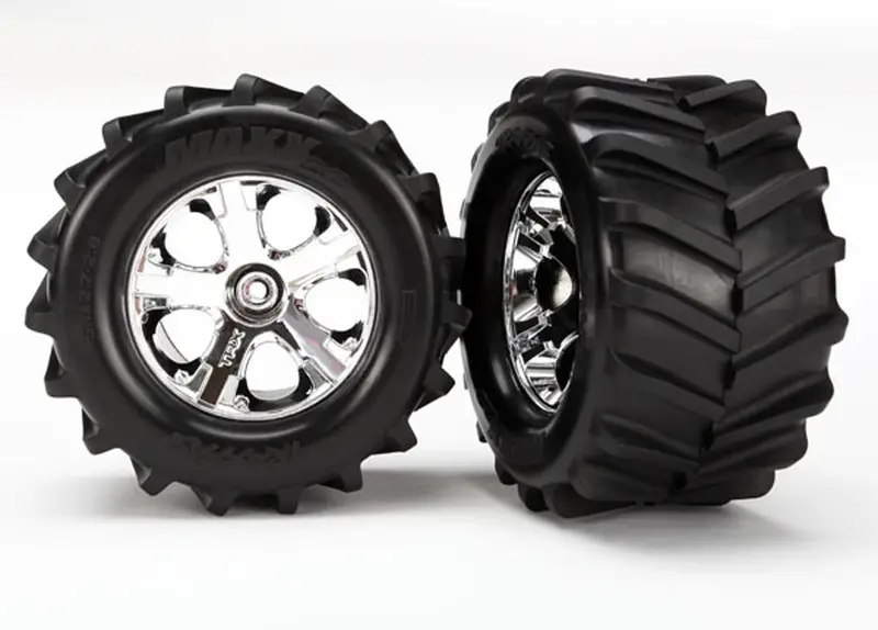 Traxxas Maxx Tires, All-Star Wheels, 2.8", Chrome, 6771 1
