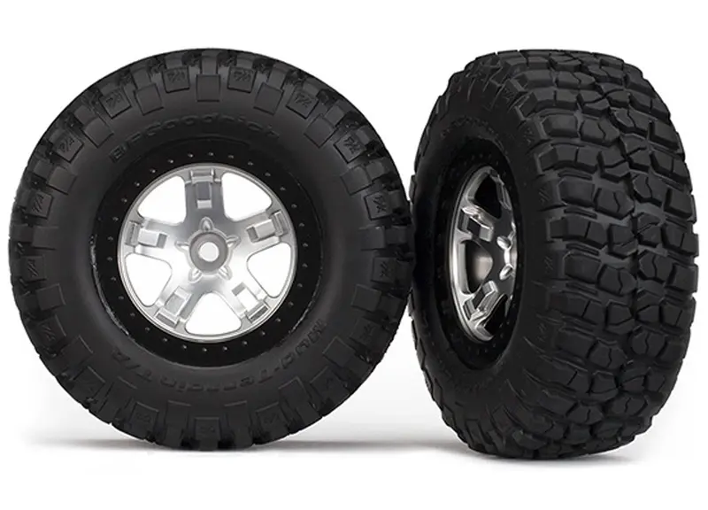 Traxxas Mud-Terrain Tires, Sct Wheels, Satin Chrome, 5878 1