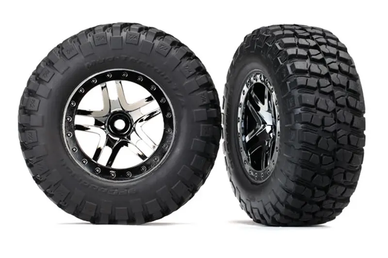 Traxxas Mud-Terrain Tires, Ss Wheels, Black Chrome, 6873T 1