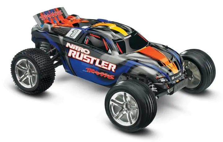 Traxxas Nitro Rustler 2Wd Stadium Truck, Silver/Blue, 44096-3 1