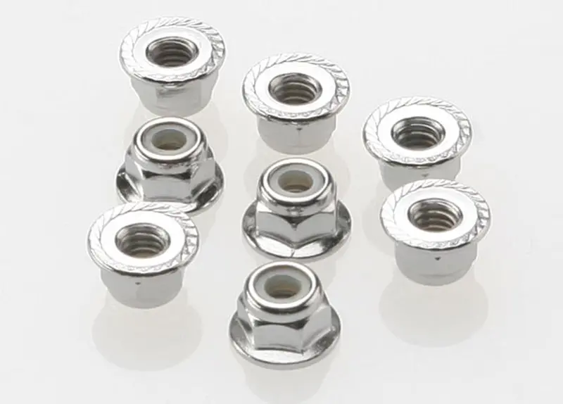 Traxxas Nylon Locking Nuts, 4Mm Flanged, Steel, 3647 1