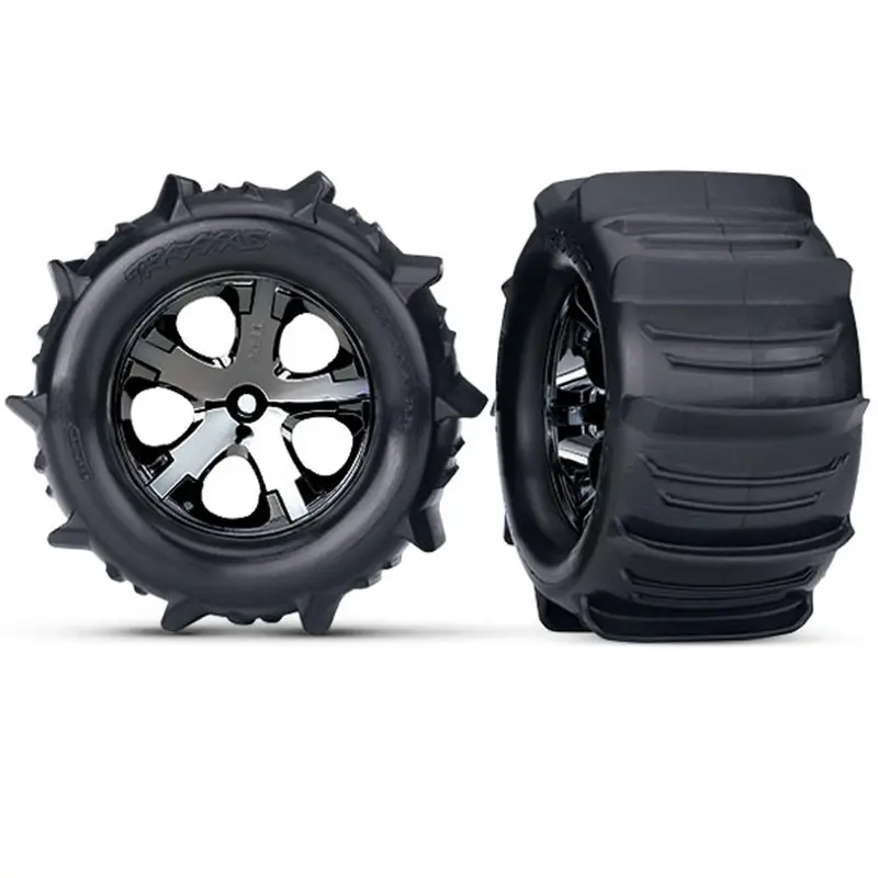 Traxxas Paddle Tires, All-Star 2.8" Wheels, Black Chrome, 3689 1