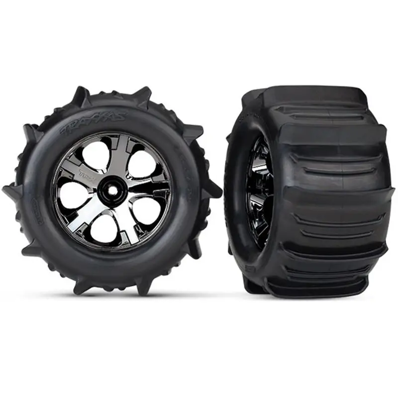 Traxxas Paddle Tires, All-Star 2.8" Wheels, Black Chrome, 4175 1