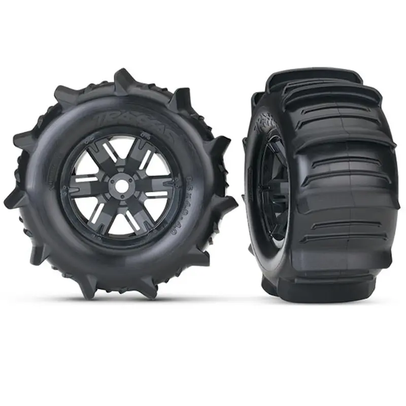 Traxxas Paddle Tires & X-Maxx Wheels, Black, 7773 1