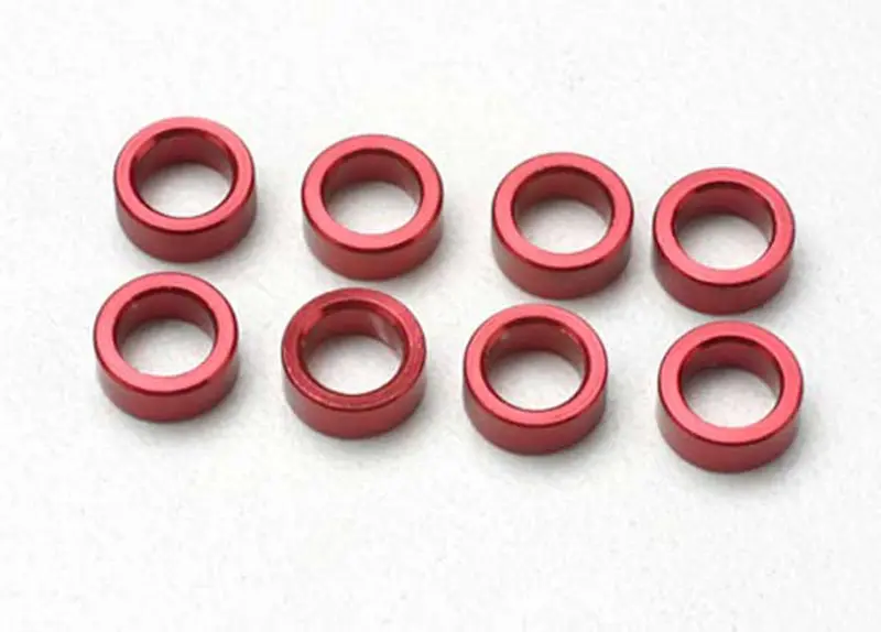Traxxas Pushrod Spacers, Aluminum, Red, 5133 1