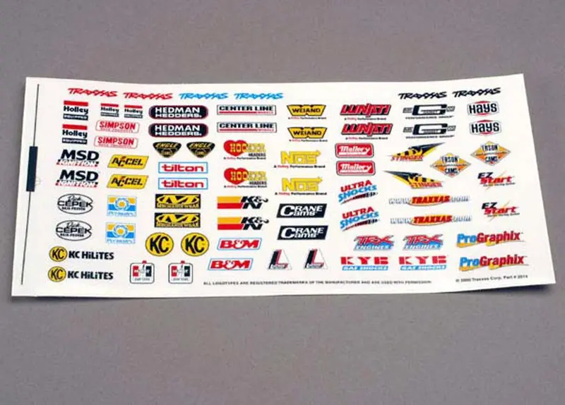 Traxxas Racing Sponsor Decal Sheet, 2514 1