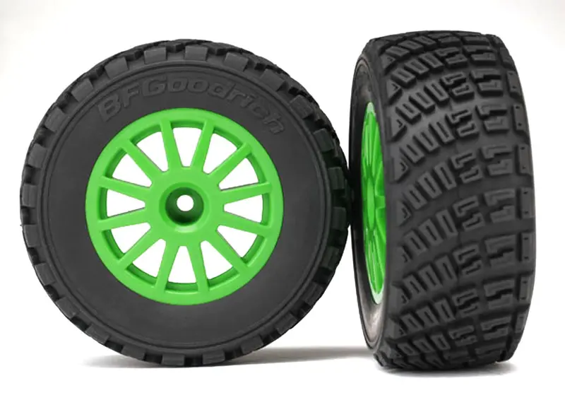 Traxxas Rally Gravel Pattern Tires, Wheels, Green, 7473X 1