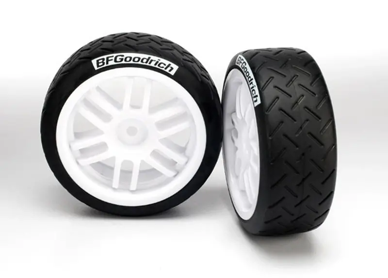 Traxxas Rally Tires & Wheels, White, 7372 1