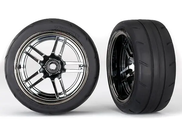 Traxxas Response Tires, Split-Spoke Wheels, 1.9", Blk Chrome, 8374 1