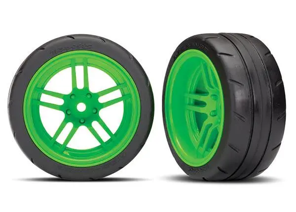 Traxxas Response Tires, Split-Spoke Wheels, 1.9", Green, 8374G 1
