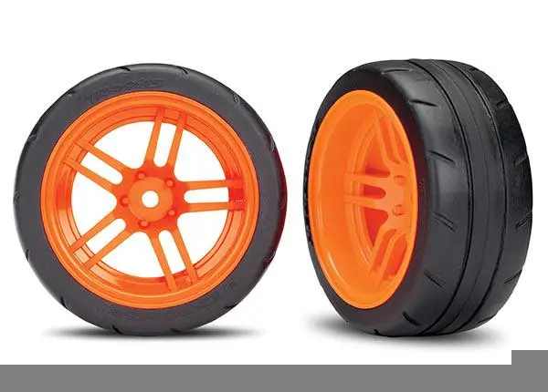 Traxxas Response Tires, Split-Spoke Wheels, 1.9", Orange, 8374A 1
