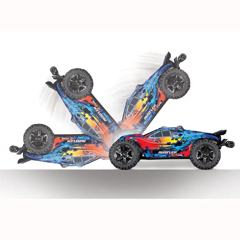 Traxxas Rustler 4X4 Vxl W/ Tsm Stadium Truck, Blue, 67076-4 2