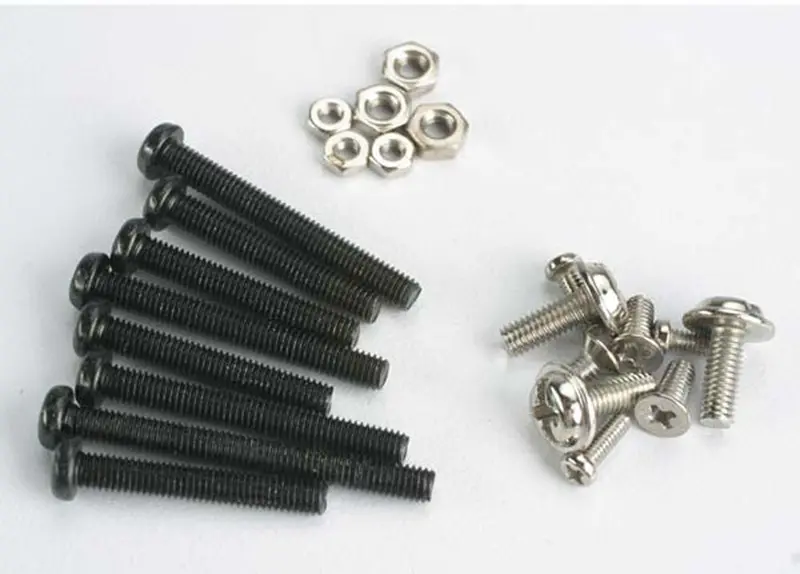 Traxxas Screw & Nut Set, Black, Tom Cat, Spirit, 1250 1