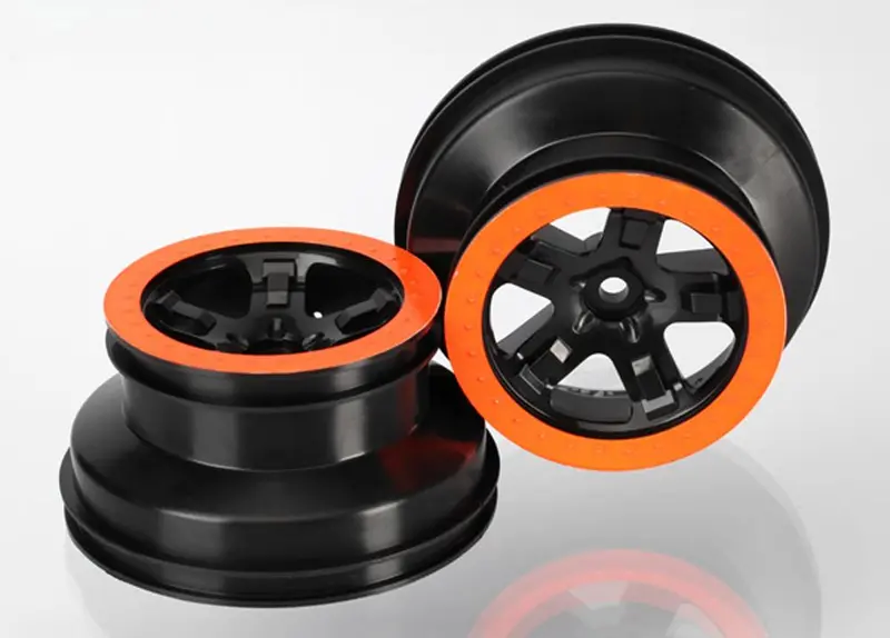 Traxxas Sct Beadlock Style Wheels, Black/Orange, 2Wd/4Wd, 5868X 1