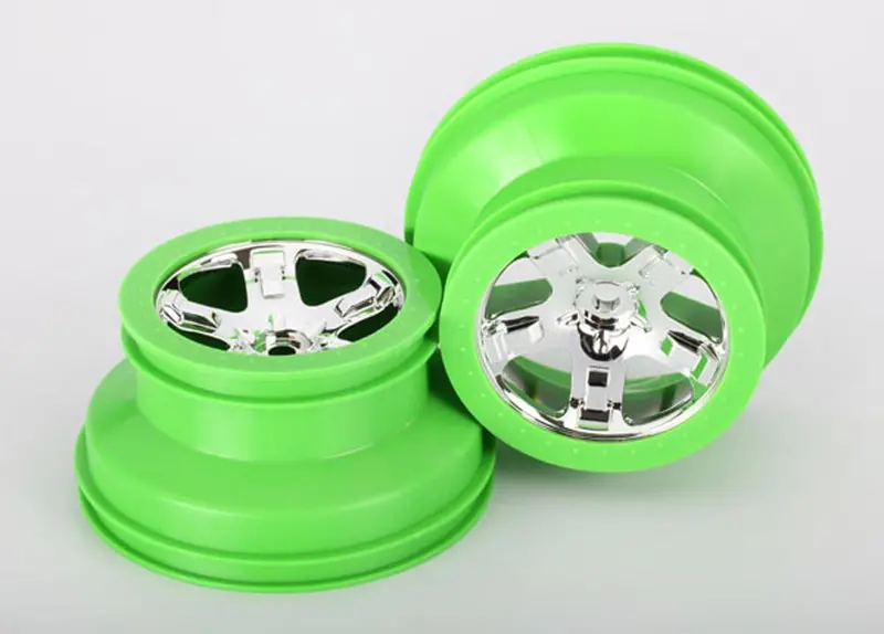 Traxxas Sct Beadlock Style Wheels, Chrome/Green, 2Wd, 4Wd, 6875 1
