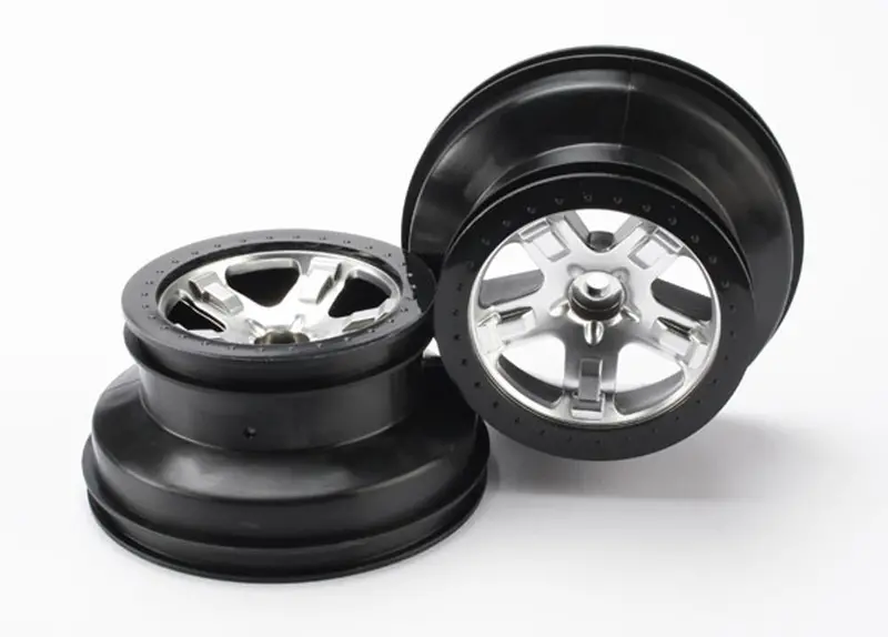 Traxxas Sct Beadlock Style Wheels, Satin Chrome, 2Wd Slash, 5874 1