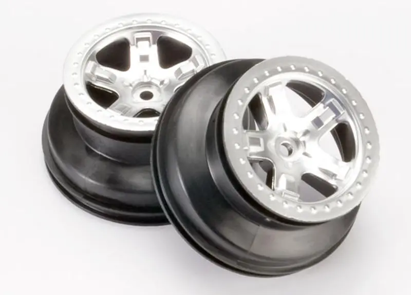 Traxxas Sct Beadlock Style Wheels, Satin Chrome, 4Wd/2Wd, 5872 1