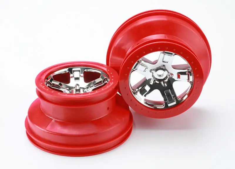 Traxxas Sct Chrome Wheels, Beadlock Style, Red, 5868 1