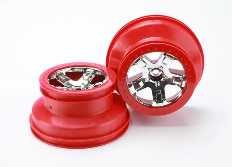 Traxxas Sct Dual Profile Wheels, Chrome/Red, 2Wd Front, 5870 1