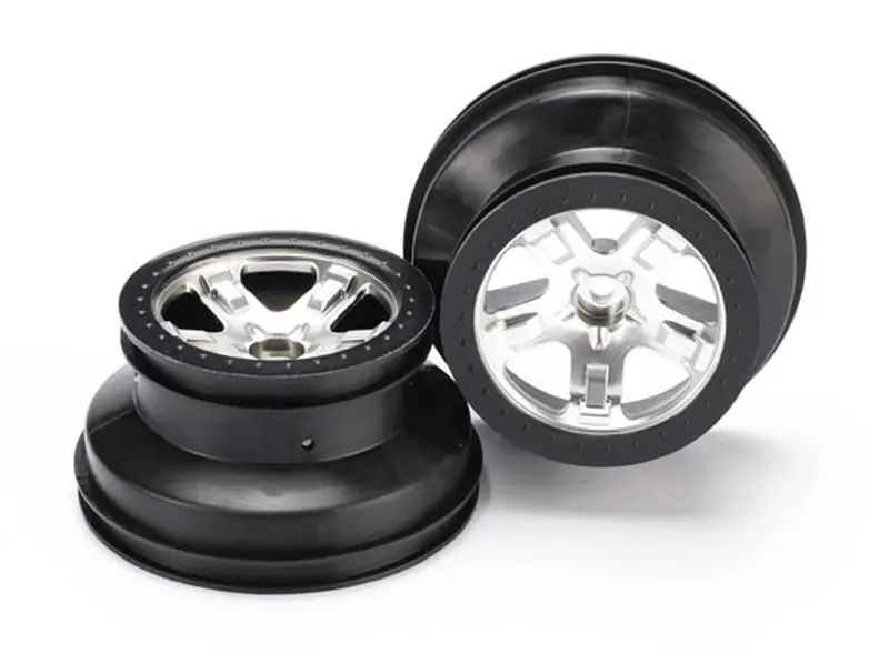 Traxxas Sct Dual Profile Wheels Satin Chrome/Blk, 2Wd Front, 5874X 1