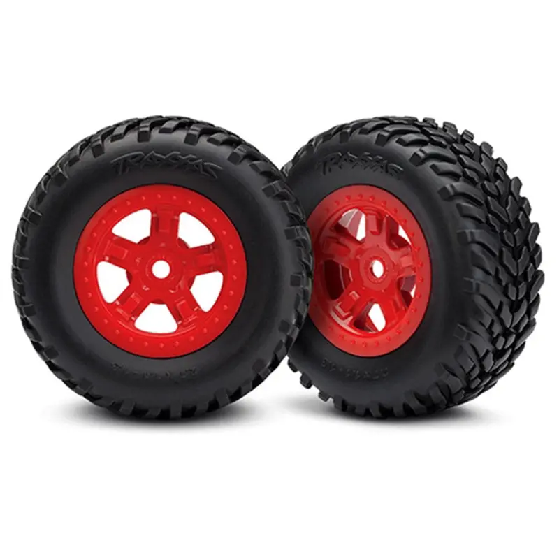 Traxxas Sct Off-Road Racing Tires & Sct Wheels, Red, 7674R 1