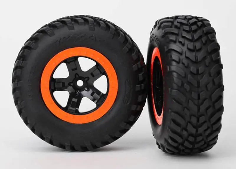 Traxxas Sct Off-Road Tires, Sct Beadlock Wheels, Blk/Orng, 5864 1