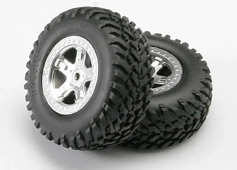 Traxxas Sct Off-Road Tires, Sct Dp Wheels, Satin Chrome, 5973 1