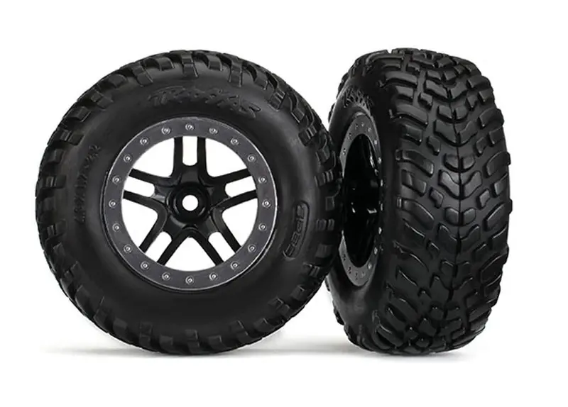 Traxxas Sct Off-Road Tires, Sct Ss Wheels, Blk/Satin Chrome, 5890 1