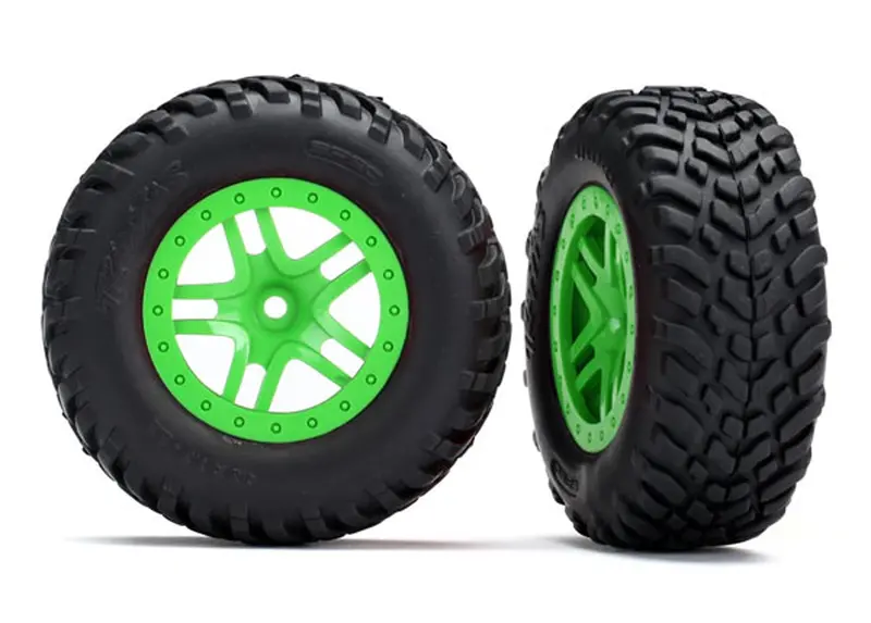 Traxxas Sct Off-Road Tires, Split-Spoke Wheels, Green, 5892G 1