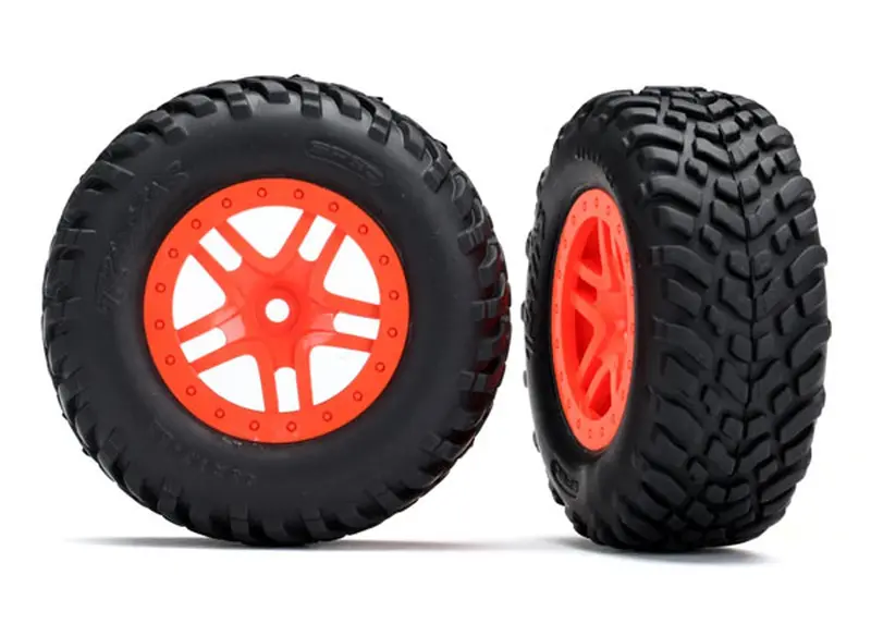Traxxas Sct Off-Road Tires, Split-Spoke Wheels, Orange, 5892 1