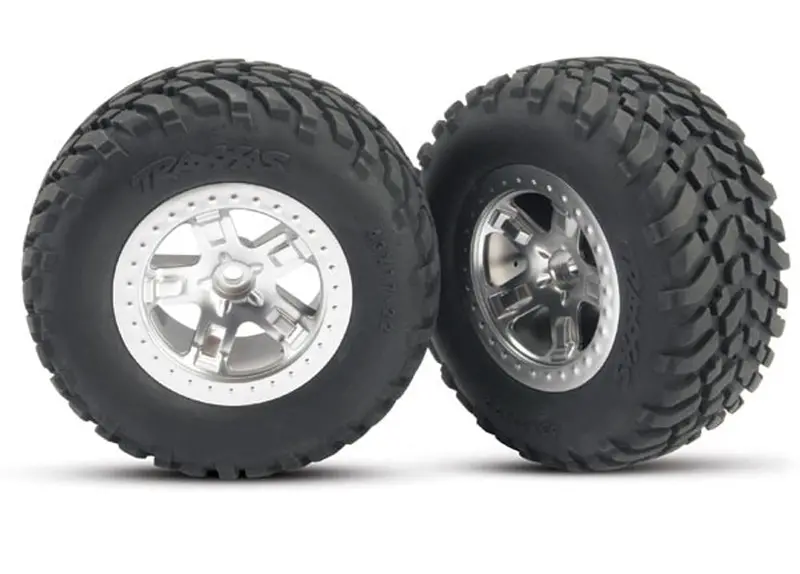 Traxxas Sct Offroad Tires W/Sct Satin Chrome Wheels, 5873 1