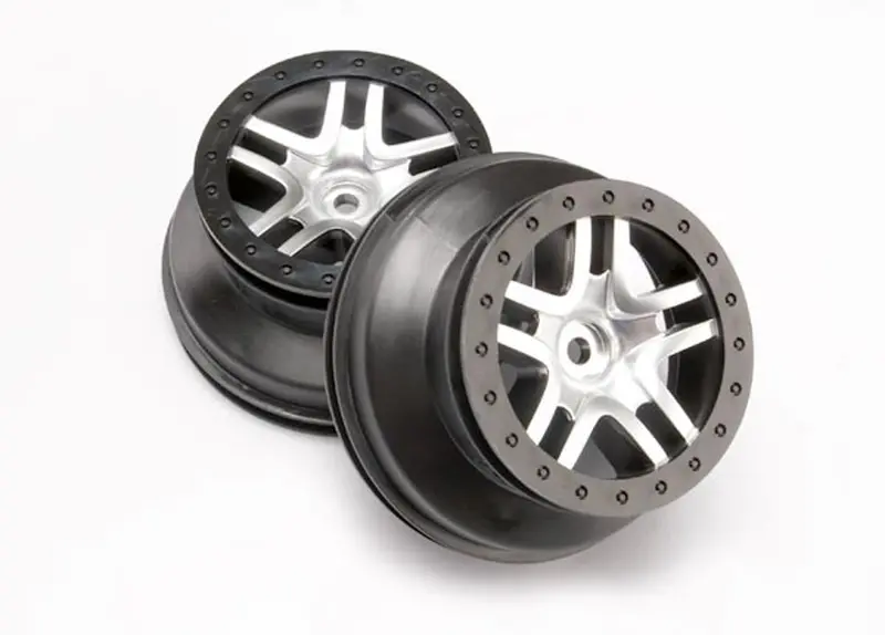 Traxxas Sct Ss Beadlock Style Wheels, Satin Chrome/Black, 6872 1