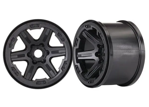 Traxxas Six-Spoke 3.8" Wheels, 17Mm Splined, Black, 8671 1