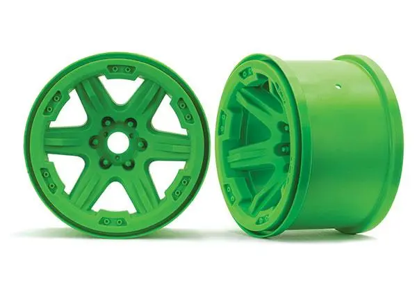Traxxas Six-Spoke 3.8" Wheels, 17Mm Splined, Green, 8671G 1
