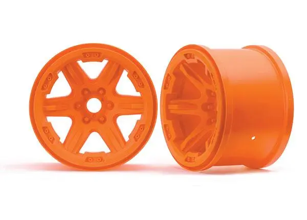 Traxxas Six-Spoke 3.8" Wheels, 17Mm Splined, Orange, 8671A 1