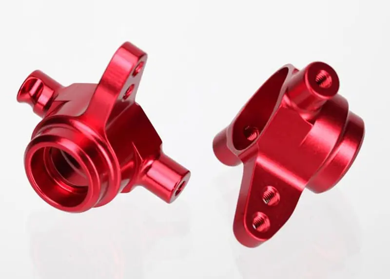 Traxxas Steering Blocks, Left & Right, Aluminum, Red, 6837R 1