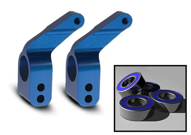 Traxxas Stub Axle Carriers, Aluminum, Blue, 3652A 1