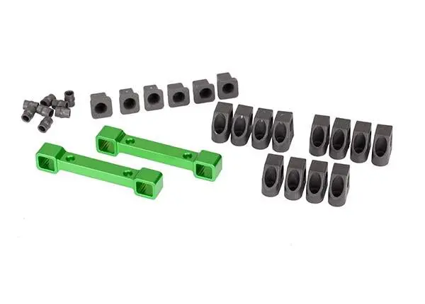 Traxxas Suspension Arm Mounts, Aluminum, Green, 8334G 1