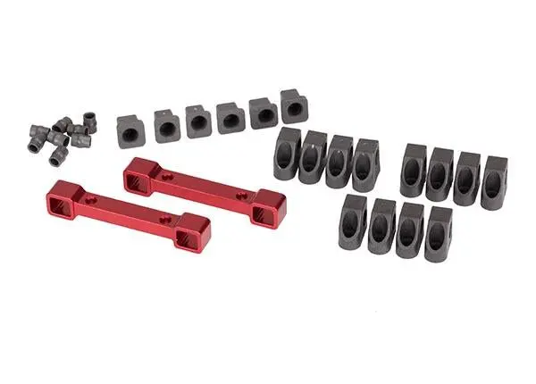 Traxxas Suspension Arm Mounts, Aluminum, Red, 8334R 1