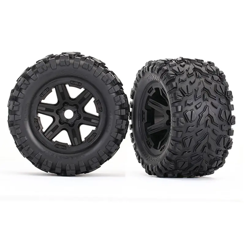 Traxxas Talon Ext Tires & Wheels, Foam Inserts, Black, 8672 1