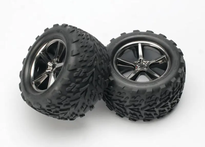 Traxxas Talon Tires, Gemini Wheels, Black Chrome, 5374A 1